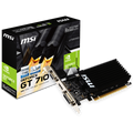 MSI Video Card NVidia GeForce GT 710 DDR3 2GB/64bit, 954MHz/1600GHz, PCI-E 2.0 x16, HDMI, DVI-D, VGA Heatsink, Low-profile, Retail