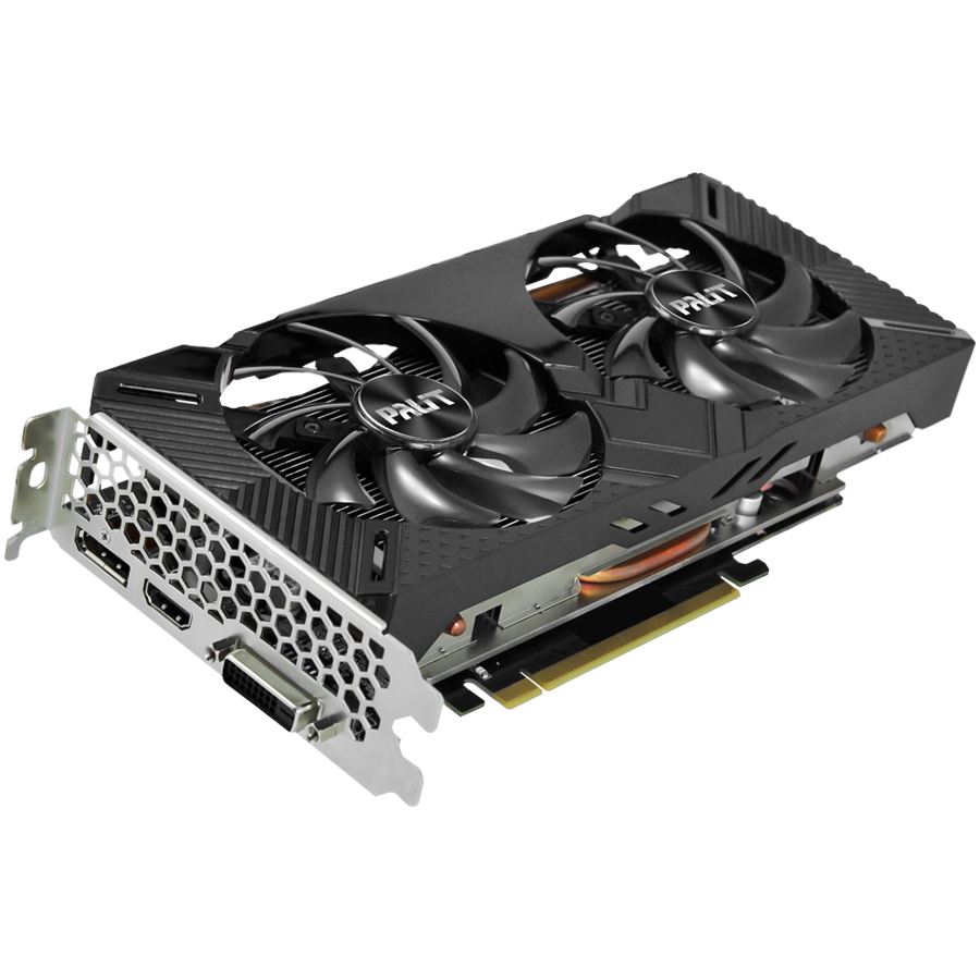 PALIT Video Card GeForce RTX 2060 nVidia, Dual OC 6GB GDDR6,192bit ,DVI,HDMI,DP,part# NE62060S18J9-1160A