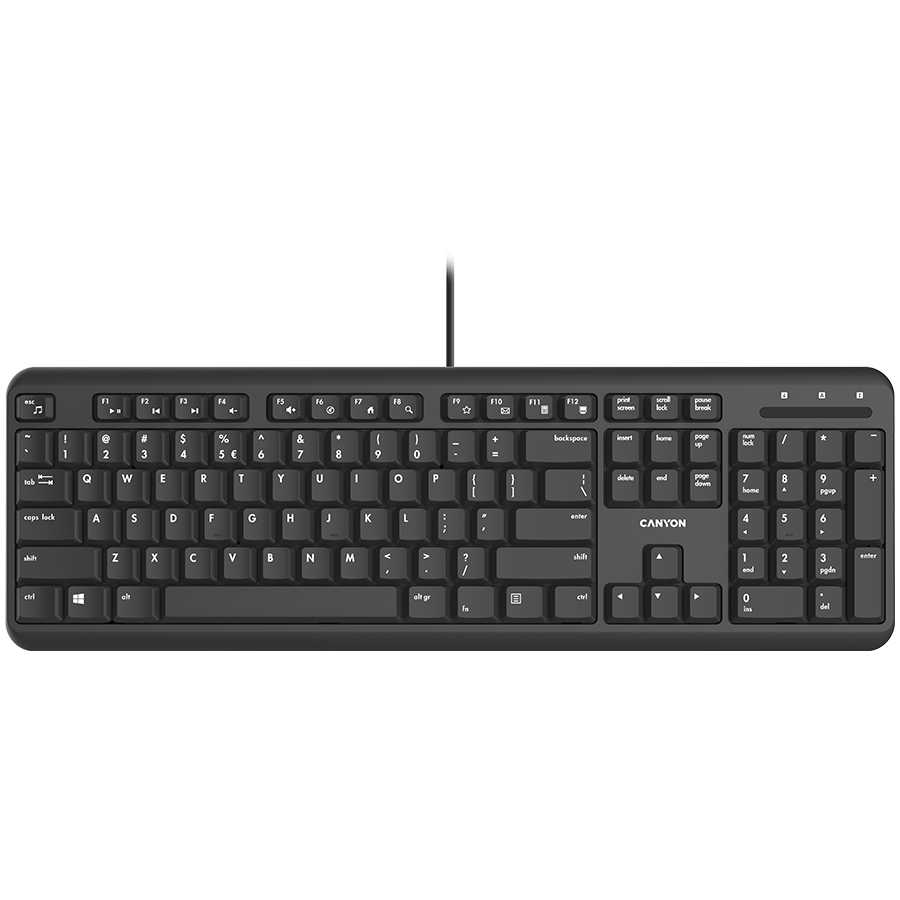 CANYON keyboard HKB-20 EN/BG Velvet Wired  Black