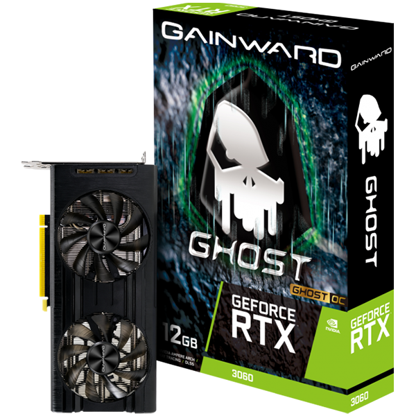 Gainward RTX 3060 Ghost OC 12GB GDDR6, 192bit, 1xHDMI, 3xDP, PCI-E 4.0, max resolution 7680x4320, recommended power 550W, NE63060T19K9-190AU.