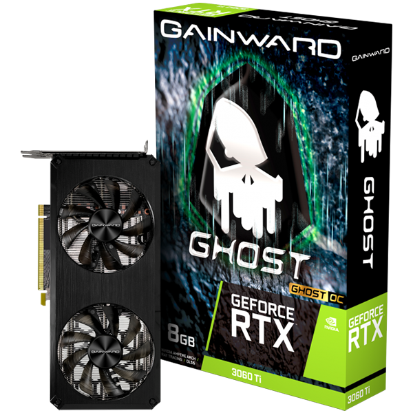 Gainward GeForce RTX 3060 Ti Ghost OC, 8GB, 256 bit, 1xHDMI, 3xDP, PCI-Express Gen 4 x16, NE6306TS19P2-190AB