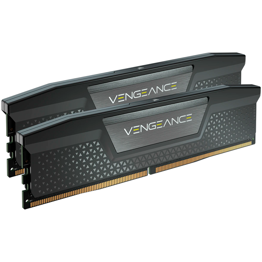 CORSAIR DDR5, 5200MT/s 32GB 2x16GB DIMM, 40-40-40-77, Std PMIC, XMP 3.0, VENGEANCE DDR5 Black Heatspreader, Black PCB, 1.25V