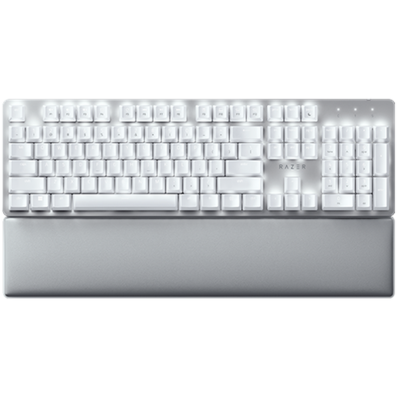 Razer Pro Type Ultra - US Layout, Wireless Mechanical Keyboard for Productivity, Razer Yellow Mechanical Switch, Bluetooth and Razer HyperSpeed (2.4GHz), Backlit keys (white LED), USB-C, Plush leatherette wrist rest, Soft-touch coating