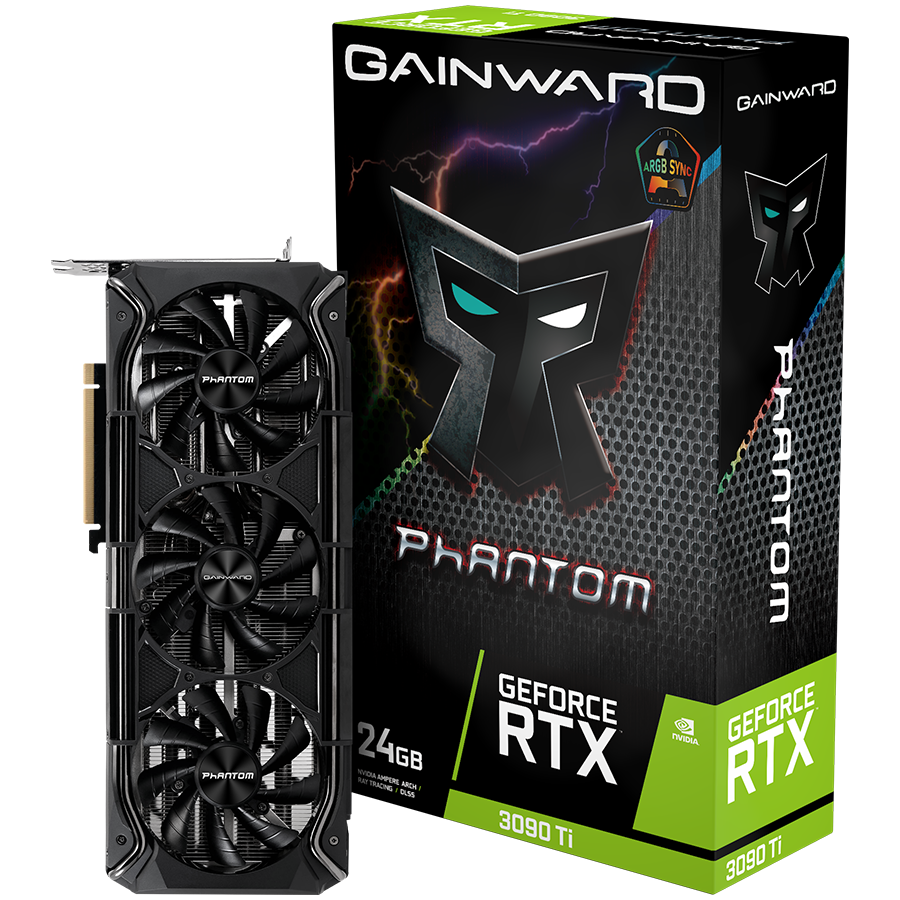 Gainward GeForce RTX 3090Ti Phantom 24GB GDDR6X, 384 bit, DP 1.4a x3, HDMI2.1 x1, power consumption 450W, 1x 16-pin power connector, NED309TS19SB-1022M
