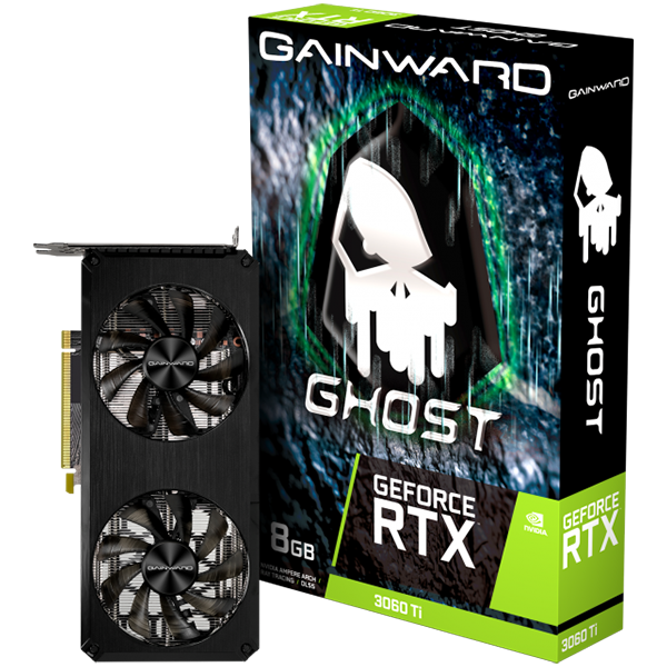 Gainward GeForce RTX 3060 Ti Ghost, 8GB, 256 bit, 1xHDMI, 3xDP, PCI-Express Gen 4 x16, 8-pin PSU, recommentded 500W, NE6306T019P2-190AB.