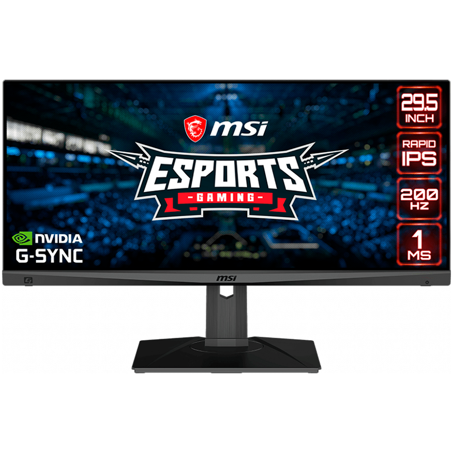 MSI OPTIX MAG301RF Gaming Monitor 29.5" 200Hz, FHD (2560x1080) 21:9, Anti-Glare, 1ms, 300nits,  1000:1, 178°/178°,  G-sync Compatible, 2xHDMI 2.0, 1xDP, 1x Earphone out, Adjustable stand, 3Y