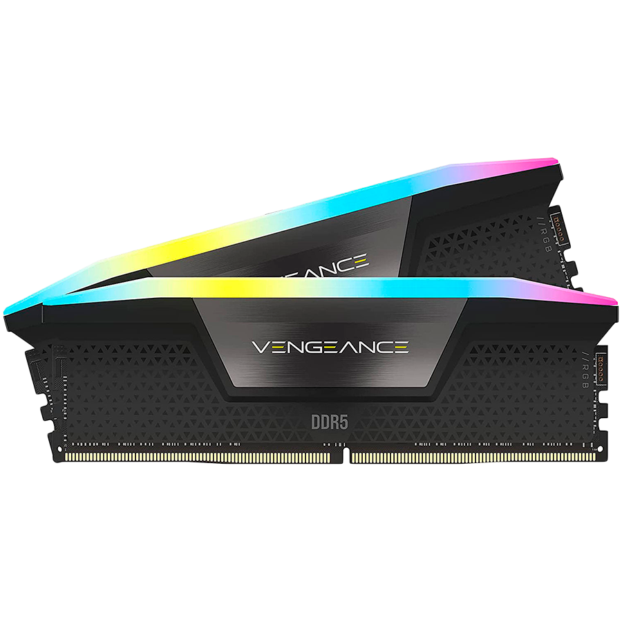 CORSAIR DDR5, 6400MT/s 32GB 2x16GB DIMM, 32-40-40-84, Std PMIC, XMP 3.0, VENGEANCE RGB DDR5 Black Heatspreader, RGB LED, 1.4V