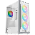 Xigmatek Gaming X Arctic EN46737, White Chassis, ATX/M-ATX/Mini ITX, U3x1+U2x2, Metal FP & Left TG, 4PCS X24A Arctic Fan & LED Switch ARGB Fan PCB