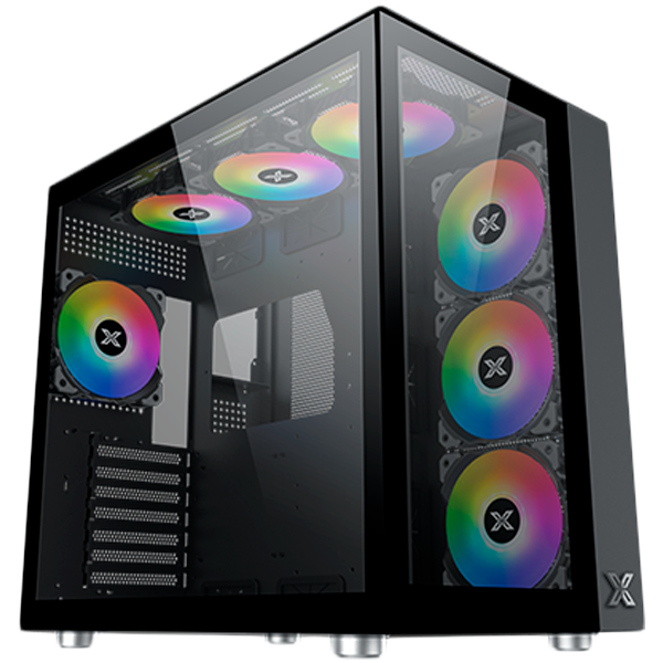 Aquarius Pro EN49417 Black, ATX/M-ATX/Mini ITX, USB3.0x2+USB2.0x2+Type C, Front & Left TG, 7PCS X24A & Galaxy II Fan Control Kit