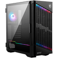 MSI MPG VELOX 100P AIRFLOW, Mid-Tower, ATX/Micro-ATX/Mini-ITX, 2x USB 3.2 Gen 1 Type-A, 1x USB 3.2 Gen 2x2 Type-C, 1xAudio/1xMic, 4x 120mm Fans (1x ARGB), ARGB Hub, Mesh Front Panel, Vertical GPU Bracket (No Riser Cable Included), Temp Glass +4RGB st