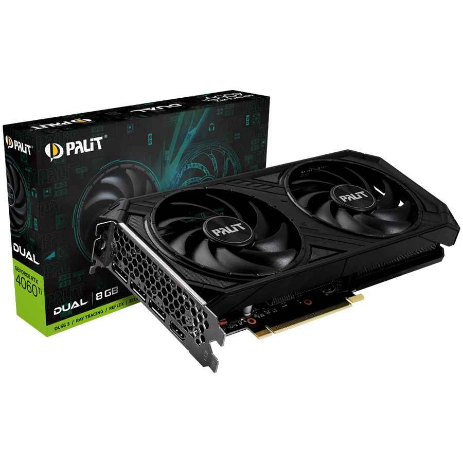 PALIT GeForce RTX 4060 Ti Dual 8GB GDDR6 128 bits HDMI 3x DP