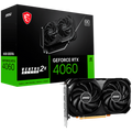 MSI Video Card Nvidia GeForce RTX 4060 VENTUS 2X BLACK 8G OC, 8GB GDDR6, 128bit, Boost: 2490 MHz, 3072 CUDA Cores, PCIe 4.0, 3x DP 1.4a, HDMI 2.1a, RAY TRACING, Dual Fan, 1x 8pin, 550W Recommended PSU, 3Y
