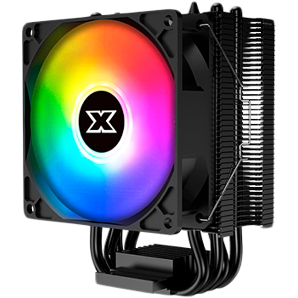 Windpower 964 RGB EN46478, Black Anodized, 90mm RGB PWM Fan, Single Rainbow LED Mode, Reinforced Plastic Backplate
