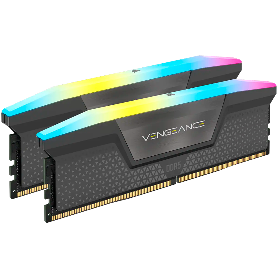 CORSAIR VENGEANCE RGB DDR5 32GB (2 x 16GB) DDR5 6000 CL30-36-36-76 1.40V Intel XMP - BLACK