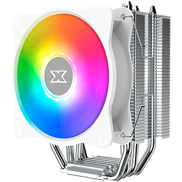Windpower 964 RGB Arctic EN47604, White Top Fin, 92mm White RGB PWM Fan, Single Rainbow LED Mode, Reinforced Plastic Backplate