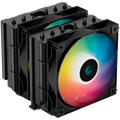 DeepCool AG620 BK ARGB, CPU Air Cooler, 2x120mm ARGB PWM Fan, TDP 260W, 6 Heatpipes, LGA2066/2011-v3/2011/1700/1200/115x, AMD AM5/AM4, 129x136x157 mm(LxWxH), 2Y, R-AG620-BKANMN-G-2