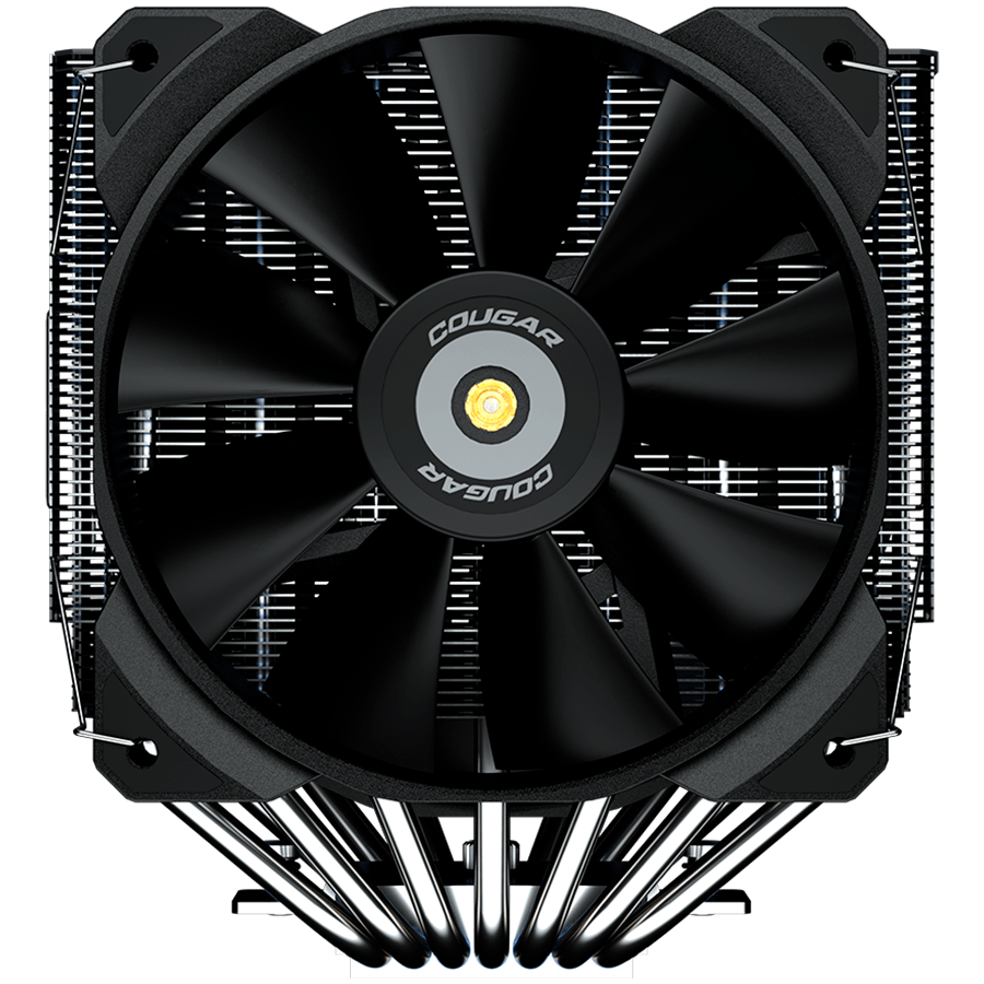 COUGAR Forza 135, 6mm Heat pipe, Nickel Plated Copper Base, 1x MHP120 Fan, 1x MHP140-A Fan, Screwdriver Included, Elegant Pipe Caps,128x140x160mm, Intel LGA 115X/1366/1200/1700/2011/2066, AMD AM5/AM4/FM2/FM1/AM3+/AM3/AM2+/AM2