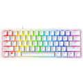 Razer Huntsman Mini White, Linear Optical Switch, size 60%, RGB Chroma, Doubleshot PBT Keycaps, Standard Bottom Row Layout, Fully programmable keys with on-the-fly macro recording, 1000 Hz Ultrapolling, Aluminum construction