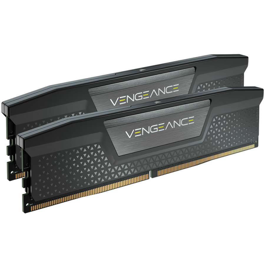 CORSAIR DDR5, 5600MT/s 32GB 2x16GB DIMM, 40-40-40-77, Std PMIC, XMP 3.0, VENGEANCE DDR5 Black Aluminium Heatspreader, High-performance PCB, 1.25V