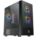 Xigmatek Oreo Black EN47758, M-ATX, USB3.0x1+USB2.0x2, Meshed Grill FP, Left TG, 3PCS X24F Fixed RGB Fan