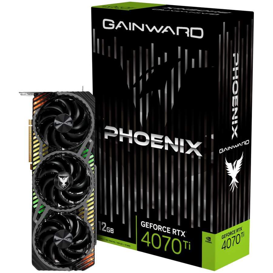 Gainward GeForce RTX 4070Ti Phoenix 12GB GDDR6X, 192 bit, 1x HDMI 2.1, 3x DP 1.4a, 3 Fan, 1x 16-pin power connector, recommended PSU 750W, NED407T019K9-1043X