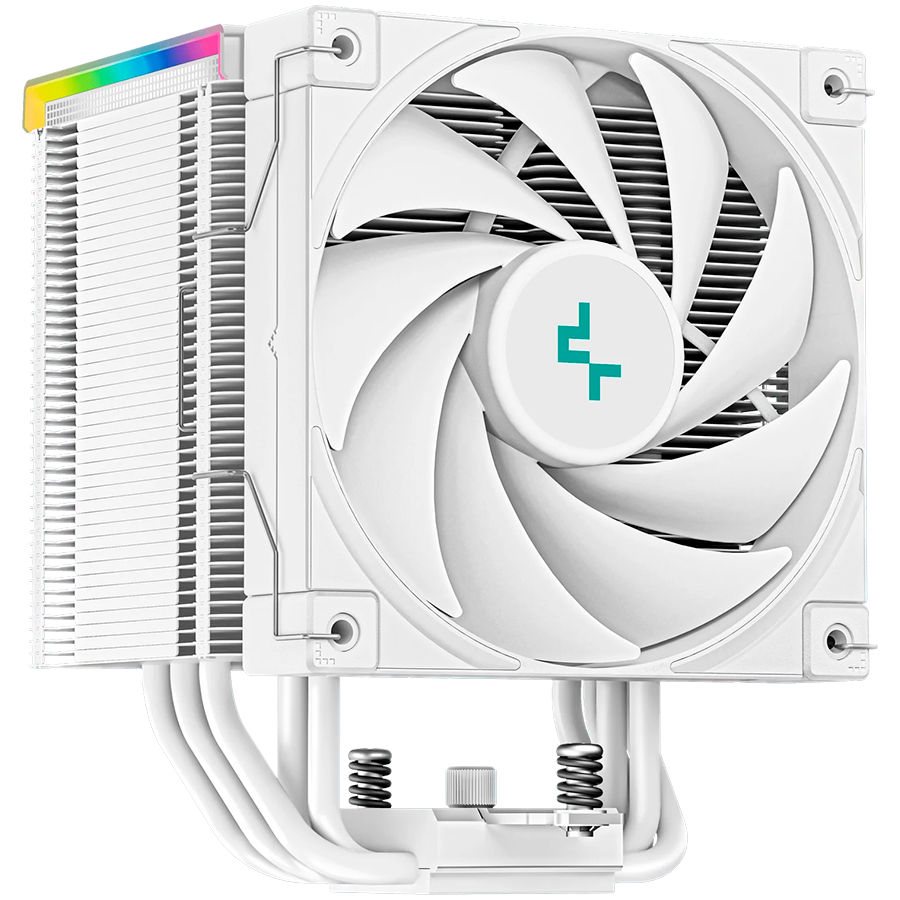 DeepCool AK500 Digital WH, CPU Air Cooler, 1x120mm FK120 PWM FDB Fan, ARGB, Digital Display, White, TDP 240W, 5 Heatpipes, Fluid Dynamic Bearing, LGA2066/2011-v3/2011/1700/1200/1151/1150/1155, AMD AM5/AM4, 127×117×160 mm(L×W×H), 3Y, R-AK500-WHADM