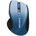 CANYON 2.4Ghz wireless mouse, optical tracking - blue LED, 6 buttons, DPI 1000/1200/1600, Blue Gray pearl glossy