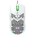 CANYON Puncher GM-11, Gaming Mouse with 7 programmable buttons, Pixart 3519 optical sensor, 4 levels of DPI and up to 4200, 5 million times key life, 1.65m Ultraweave cable, UPE feet and colorful RGB lights, White, size:128.5x67x37.5mm, 105g