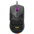 CANYON Puncher GM-11, Gaming Mouse with 7 programmable buttons, Pixart 3519 optical sensor, 4 levels of DPI and up to 4200, 5 million times key life, 1.65m Ultraweave cable, UPE feet and colorful RGB lights, Black, size:128.5x67x37.5mm, 105g