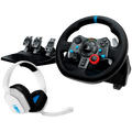 LOGITECH G29 Driving Force Racing Wheel for PS + Astro A10 - WHITE