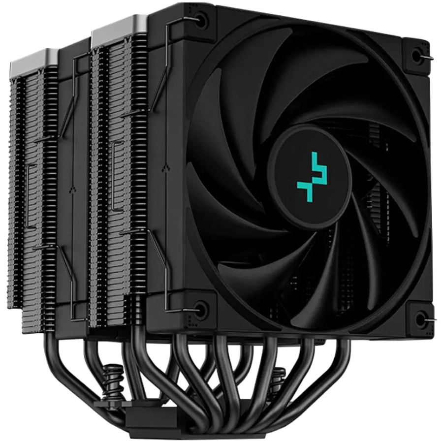 DeepCool AK620 Zero Dark, CPU Air Cooler, 1x120mm FK120 PWM FDB Fan, ARGB, 6 Heatpipes, Fluid Dynamic Bearing, LGA2066/2011-v3/2011/1700/1200/1151/1150/1155, AMD AM5/AM4, 3Y, R-AK620-BKNNMT-G-1