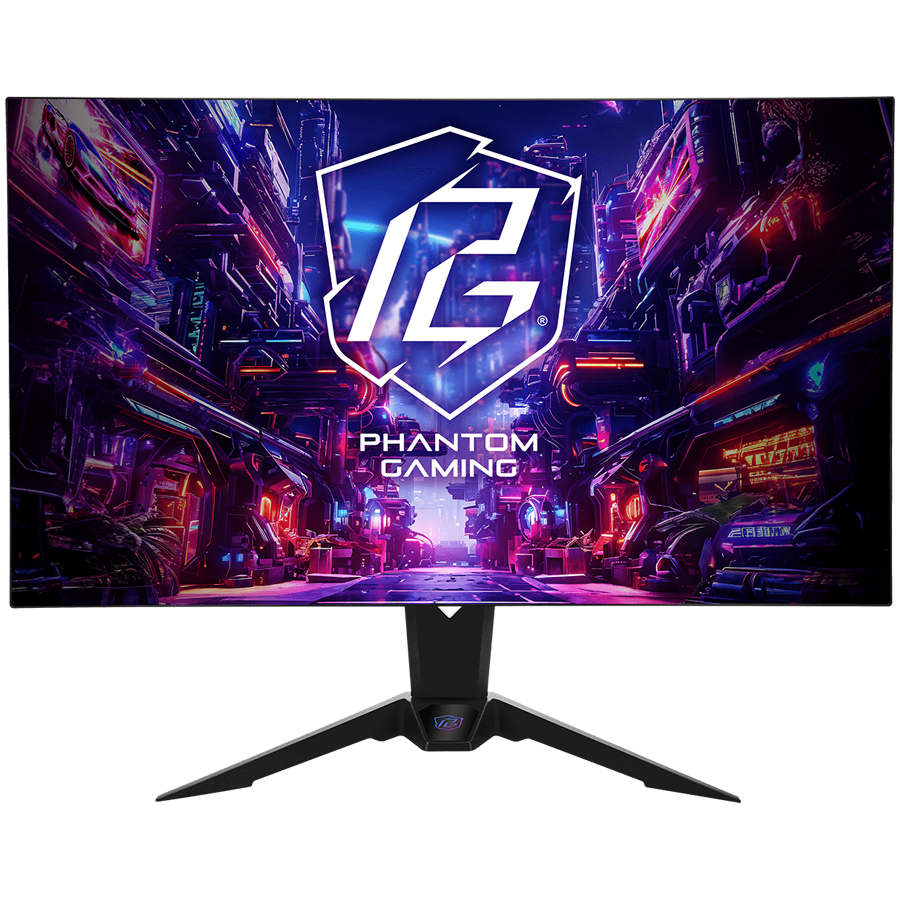 Asrock Gaming Monitor, 31.5" 4K (3840x 2160) OLED, AG, 240/480 Hz, 132% sRGB, 16:9, 1 500 000:1, 178/178, 0.03 ms, High, Swivel and Tilt adjustment, 2x 5W Speakers, 2x HDMI 2.0, 2x DP 1.2, 4x USB 3.2, 1x USB-C, 1x Audio (3.5mm), Wi-Fi antenna, 3Y