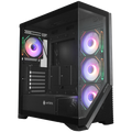 Chassis FC-AR17A-ARGB, 7 slots, 1 x Type C, 2 X USB 3.0, 4 x ARGB, remote, Without PSU, Black
