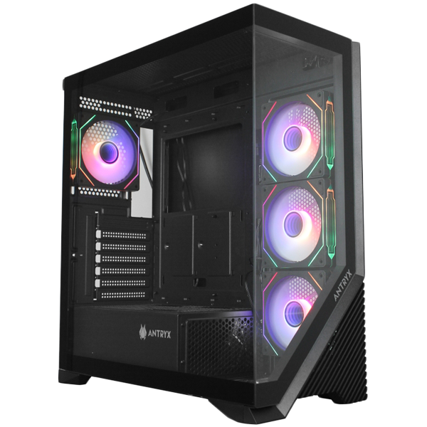 Chassis FC-AR17A-ARGB, 7 slots, 1 x Type C, 2 X USB 3.0, 4 x ARGB, remote, Without PSU, Black