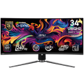 MSI MPG 341CQPX QD-OLED Gaming Monitor, 34.18" 240Hz, UWQHD (3440x1440) 21:9, QD-OLED Anti-Reflection, 0.03ms, 250nits, 1500000:1, 178/178, G-Sync Compatible, DisplayHDR True Black 400, Adjustable Stand, 1x DP, 2x HDMI, 1x Type-C 98W, 3Y Warranty