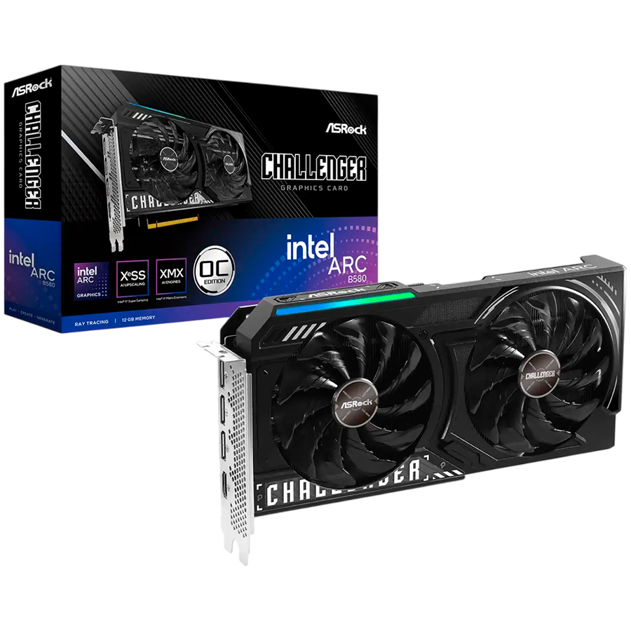 ASROCK Intel Arc B580 Challenger OC 12GB GDDR6 192-bit HDMI 3x DP
