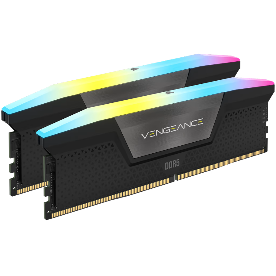 CORSAIR VENGEANCE RGB DDR5 96GB (2x48GB) DDR5 6800 CL40-50-50-110 1.4V Std PMIC Intel XMP Memory - Black