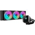 DeepCool MYSTIQUE 360 ARGB, 360mm CPU Liquid Cooler, 2.8" LCD screen, 3x120mm ARGB PWM Fans, Addressable RGB LED, Fluid Dynamic Bearing, Black, Intel LGA1851/1700/1200/1151/1150/1155, AMD AM5/AM4, R-LX750-BKADSNC-G-1