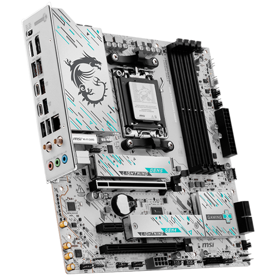 MSI B850M GAMING PLUS WIFI, mATX, Socket AM5, 4x DDR5 Dual Channel DDR5 up to 8200(OC)MHz, 2x PCIe x16 slot, 2x M.2 slot, 3x USB 5Gbps, 3x USB 10Gbps, 2x USB 10Gbps Type-C, HDMI, DP, 7.1 HD Audio, 5G LAN, WiFI 7, BT, 3Y