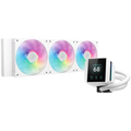 DeepCool MYSTIQUE 360 WH ARGB, 360mm CPU Liquid Cooler, 2.8" LCD screen, 3x120mm PWM ARGB Fans, Fluid Dynamic Bearing, White, Intel LGA1851/1700/1200/1151/1150/1155, AMD AM5/AM4, R-LX360-WHDSNMCP-G-1, 5Y