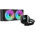 DeepCool MYSTIQUE 240 ARGB, 240mm CPU Liquid Cooler, 2.8" LCD screen, 2x120mm PWM ARGB Fans, Fluid Dynamic Bearing, Black, Intel LGA1851/1700/1200/1151/1150/1155, AMD AM5/AM4, R-LX550-BKADSNC-G-1, 5Y