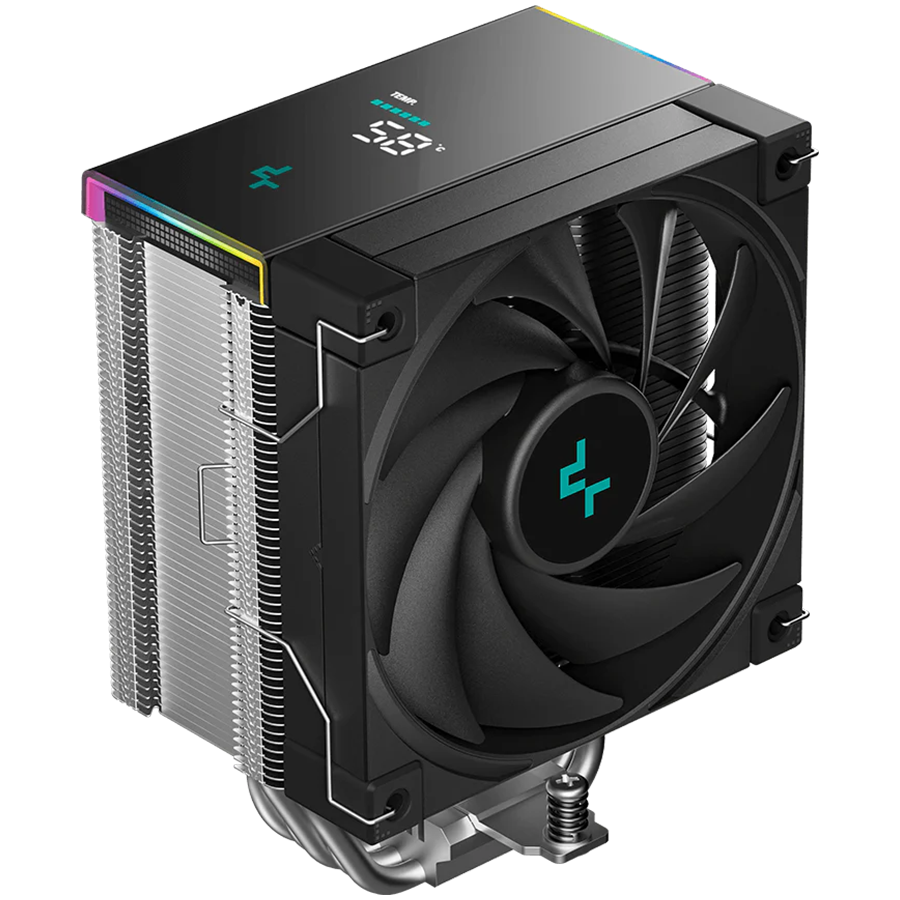 DeepCool AK500S DIGITAL SE, CPU Air Cooler, 1x120mm FK120 PWM FDB Fan, ARGB, Digital Display, 5 Heatpipes, Fluid Dynamic Bearing, Black, LGA1851/1700/1200/1151/1150/1155, AMD AM5/AM4, 125x96x160 mm(LxWxH), R-AK500S-BKADMN-GJD, 3Y