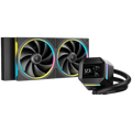 DeepCool LM240, 240mm CPU Liquid Cooler, 2.4" LCD screen, 2x120mm FL12 SE ARGB PWM Fans, Fluid Dynamic Bearing, Black, Intel LGA1851/1700/1200/1151/1150/1155, AMD AM5/AM4, R-LM240-BKDMMC-1, 3Y