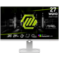 MSI MAG 274QRFW Gaming Monitor, 27" 180Hz, WQHD (2560x1440) 16:9, Rapid IPS Anti-glare, 1ms, 400nits, 1000:1, 178/178, AMD FreeSync, DisplayHDR 400, Adjustable Stand, 1x DP, 2x HDMI, 1x Headphone out, White, 3Y Warranty