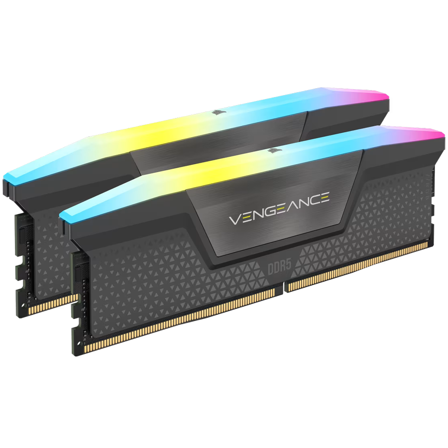 CORSAIR VENGEANCE RGB DDR5 64GB (2 x 32GB) DDR5 5600 CL40-44-44-90 1.25V AMD EXPO & Intel XMP - Gray