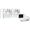 DeepCool LM240 WH, 240mm CPU Liquid Cooler, 2.4" LCD screen, 2x120mm FL12 SE ARGB PWM Fans, Fluid Dynamic Bearing, White, Intel LGA1851/1700/1200/1151/1150/1155, AMD AM5/AM4, R-LM240-WHDMMC-1, 3Y