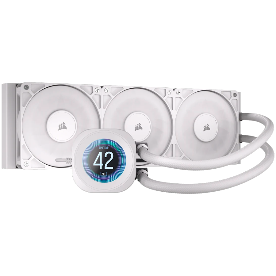 CORSAIR NAUTILUS 360 LCD White, 360mm Radiator, Liquid CPU Cooler