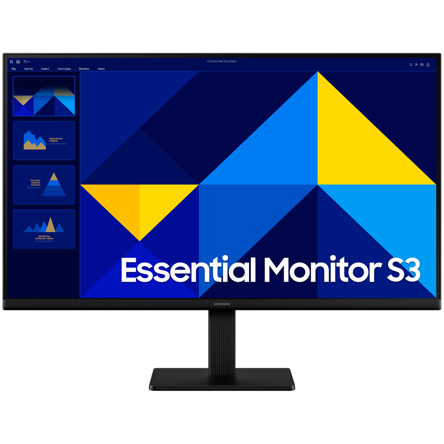 Monitor LED Samsung Essential S3 LS27D304GAUXEN 27", 1920x1080, FHD, 100Hz, IPS AG, 16:9, 1000:1, 250 cd/m2, 5ms, 178/178, Flicker-free, HDMI, VGA, VESA Mount (100x100), Tilt, Eye Saver Mode, Super-Slim Design, 2Y