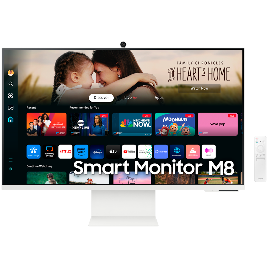 Monitor LED Samsung LS32DM801UUXDU M80D, 32" FLAT 16:9 (3840x2160) VA 60Hz, 400 cd/m2, 3000:1, 4ms, 178/178, 1xDP, 1xHDMI USB-Hub 2xUSB3.0 1xUSB-C (64W), 3.5 Jack, WiFi/BT, Tilt/Pivot/Swivel/HeightAdj (120mm), VESA 100x100, 2Y