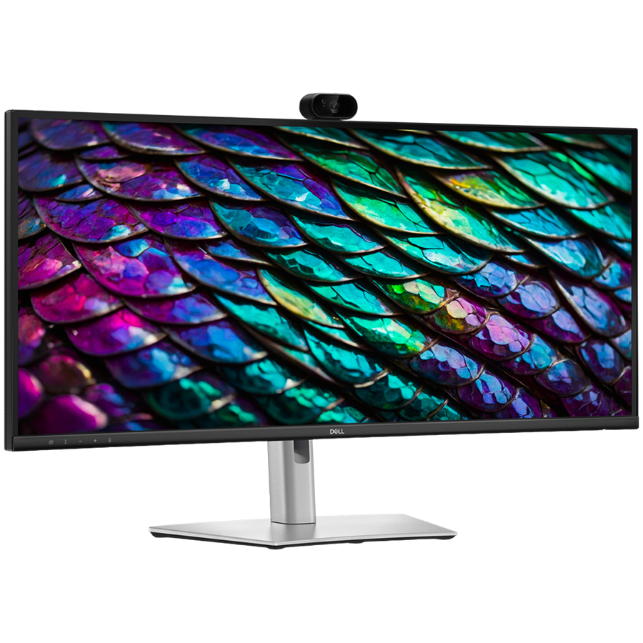 Monitor DELL P3426WEB Curved (3800R) 34", 3440x1440 WQHD 100Hz, IPS Antiglare, 21:9, 1500:1, 350 cd/m2, 8ms/5ms, 178/178, DP, HDMI, 2xUSB-C (90W+15W), USB-B, 3xUSB-A, RJ-45, Speakers, Cam + Mic, Tilt, Swivel, Slant, Height Adjust, 3Y